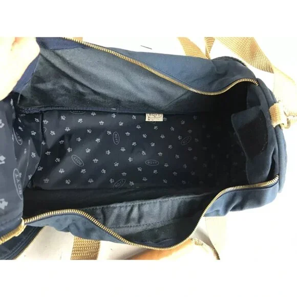 Boyt Unisex Blue Brown Double Handles Detachable Adjustable Strap Duffle Bag